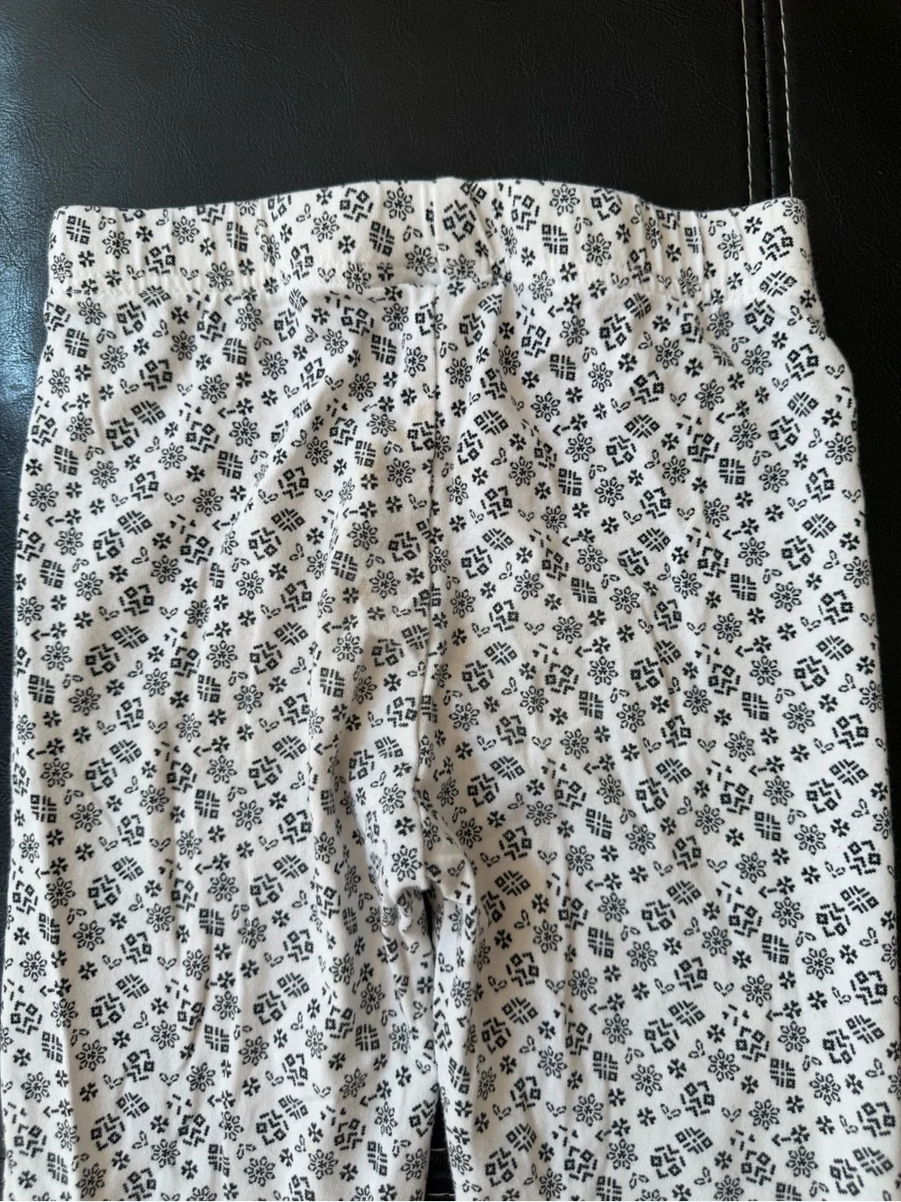 Carter's - Girl’s White Snowflake Leggings with Reindeer Hem Accents